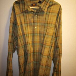 Plaid Men's Shirt in Green and Yellow